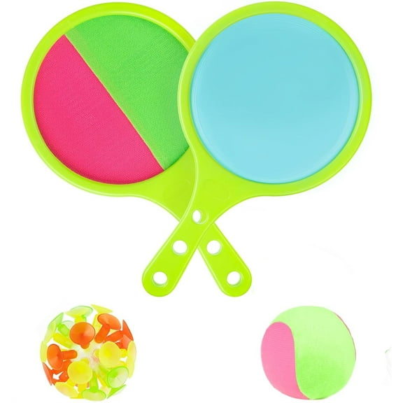 Toss Catch Ball Toy Set,Happon Toss Ball and Catch Game with 2 Paddles 2 Balls,Beach Games Pool Toys Yard Games for Outdoor Family Kids Boys Girls Gift