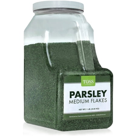Toss English Parsley Flakes Medium Bulk 1 LB - Great Source of Fiber, Calcium & Iron - Great Addition to Cooking and Baking - Kosher