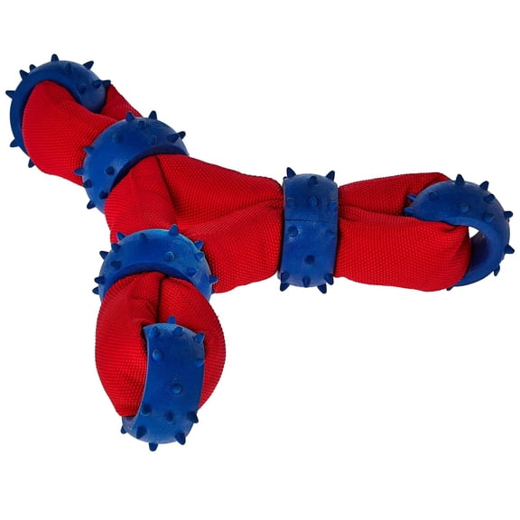 Toss Fetch Tug Chew Tough Nylon Rubber 8 inch Ring or 9 inch Triangle Dog Toys (1 Triangle Toy)