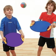 Toss Game for Kids All Ages Safe Play Indoors or Outdoors, Bouncy Paddle & Stringy Ball Catch Game Blue and Purple