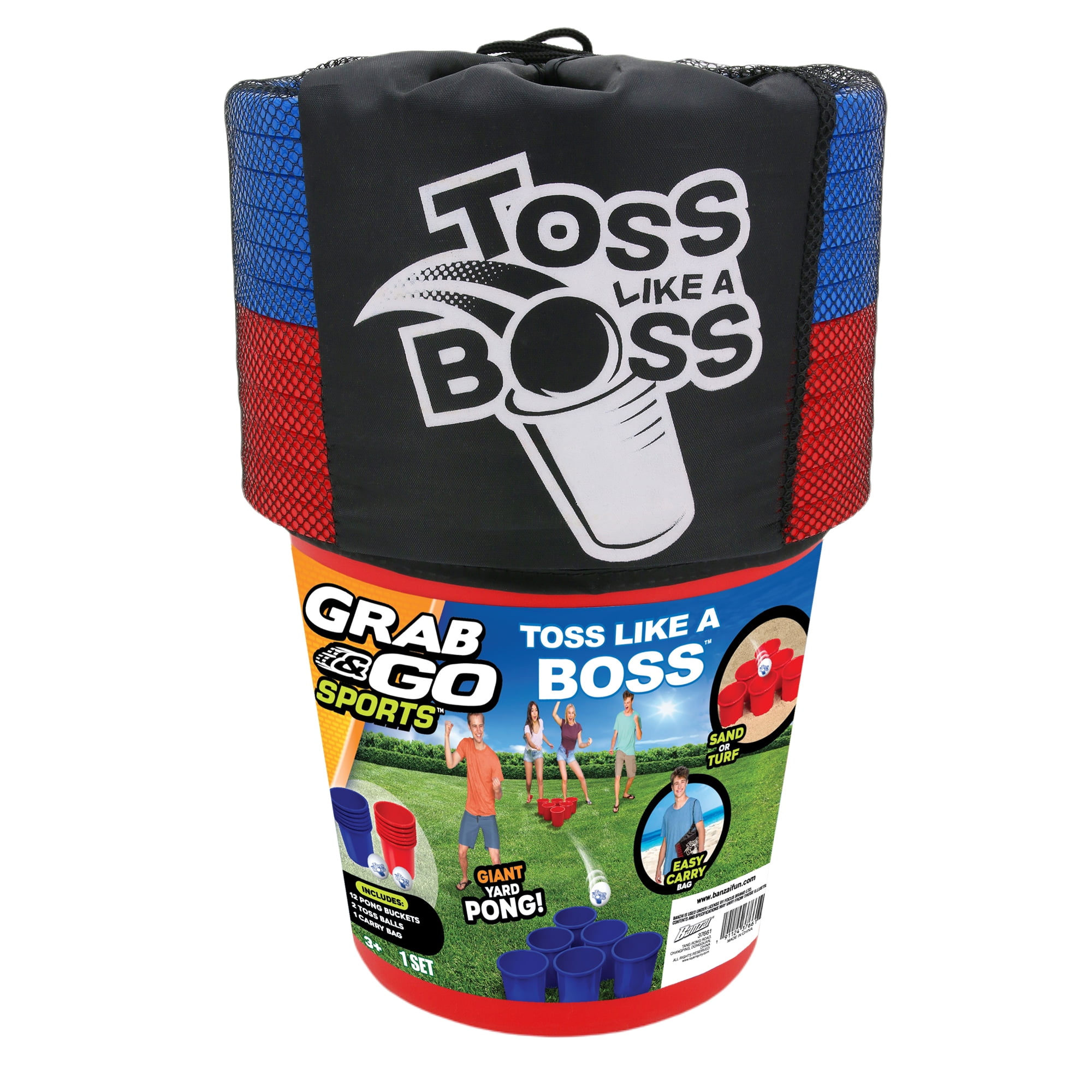 Toss Like A Boss Giant Yard Pong Bucket Lawn, Fun Party Summer
