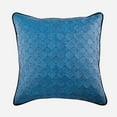 thumbnail image 1 of Toss Pillow Cover, Blue Pillow Cover, 22x22 inch (55x55 cm) Faux Leather, Textured Basket Weave Solid Color Club & Lounge Theme Pillows Cover, Modern Style - Blue Leather Weave, 1 of 3