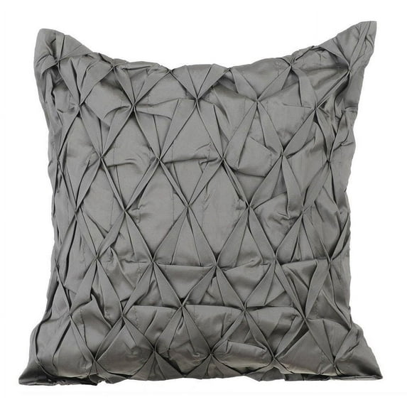 Toss Pillow Cover, Decorative Pillow Covers 22x22 inch (55x55 cm) Grey, Silk Throw Pillow Covers, Handmade Pillow Covers, Solid Color Pillow Covers, Modern Decorative - Between Spaces