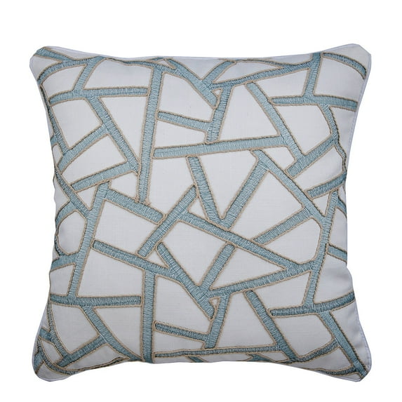 Toss Pillow Covers, Beige Cushion Cover Home Decor 16x16 inch (40x40 cm), Linen Accent Throw Pillows, Abstract, Trellis, Lattice, Embroidery, Contemporary Zippered - Cross Paths