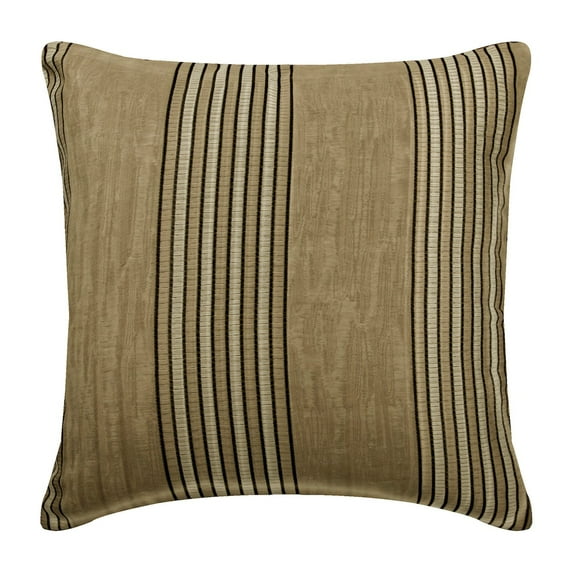 Toss Pillow Covers, Decorative Beige 16"x16" (40x40 cm) Throw Pillows For Couch, Jacquard Fabric Cushion Cover, Striped Pattern Contemporary Style - Parched Earth