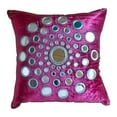 thumbnail image 1 of Toss Pillow Covers, Fuchsia Pink European Shams 26x26 inch (65x65 cm), Velvet Euro Pillow Shams, Circles & Dots, Mirror, Contemporary European Sham&nbsp;Covers - Circle Of Images, 1 of 4