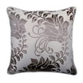 thumbnail image 1 of Toss Pillow Covers, Grey 12"x12" (30x30 cm) Zippered Pillow Covers, Burnout Velvet Fabric, Nature & Floral Pattern Contemporary Style - Grey Floral Beauty, 1 of 5