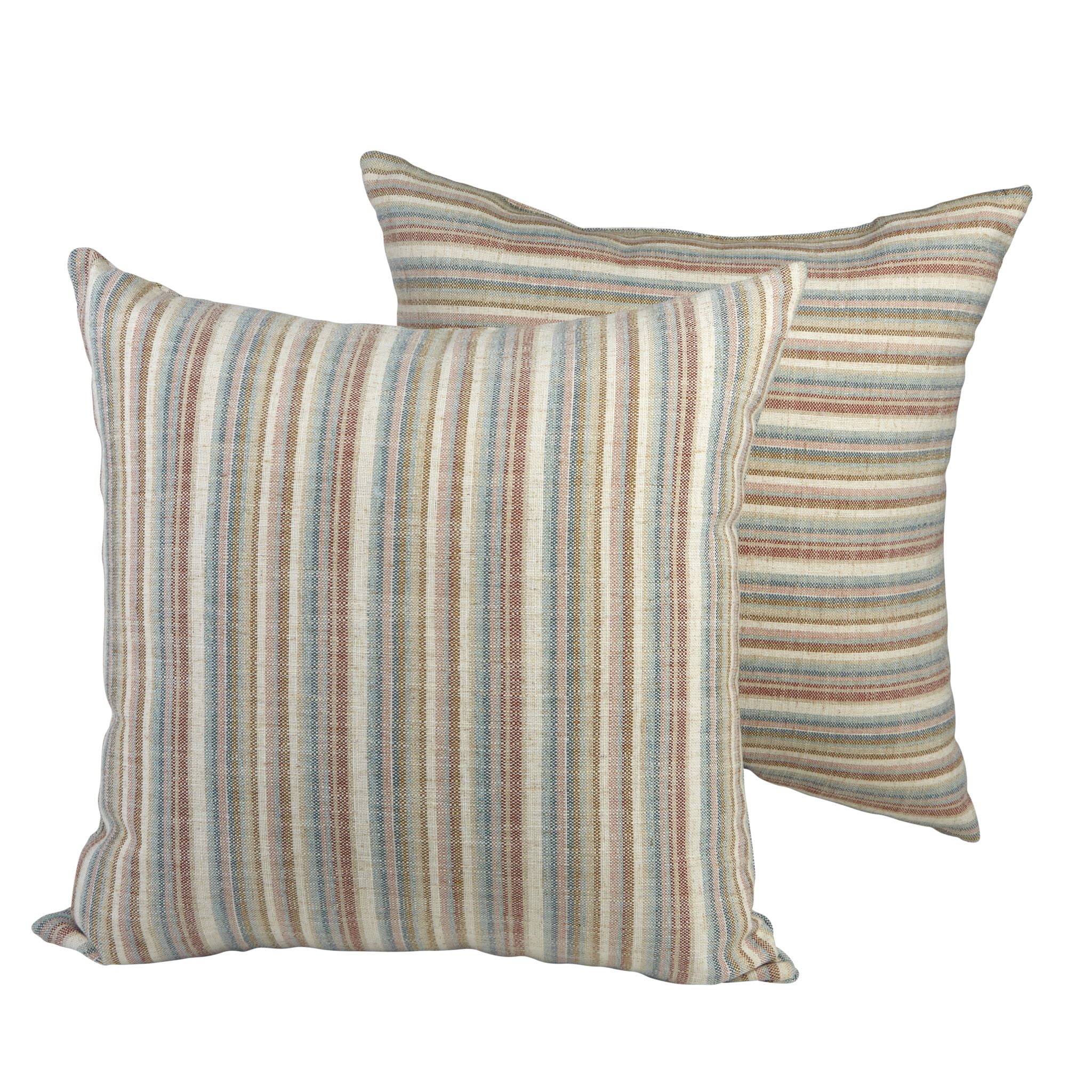Toss Pillows Barber Stripe, 20 Inches, Sophisticated Linen Look, Filled
