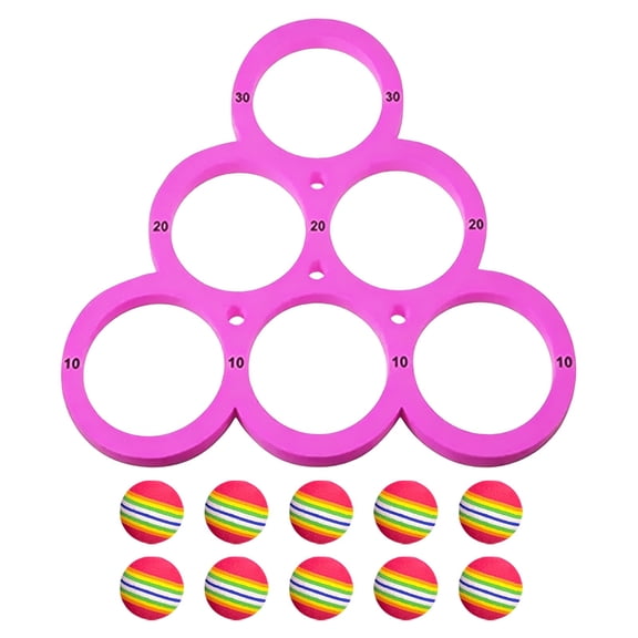 Toss Ring Game Set, Plastic Ring Toss Game with 10Pcs Balls,Summer Swimming Pool Accessories, Indoor Outdoor Toss Game, Backyard Party Game Set for Family Gatherings