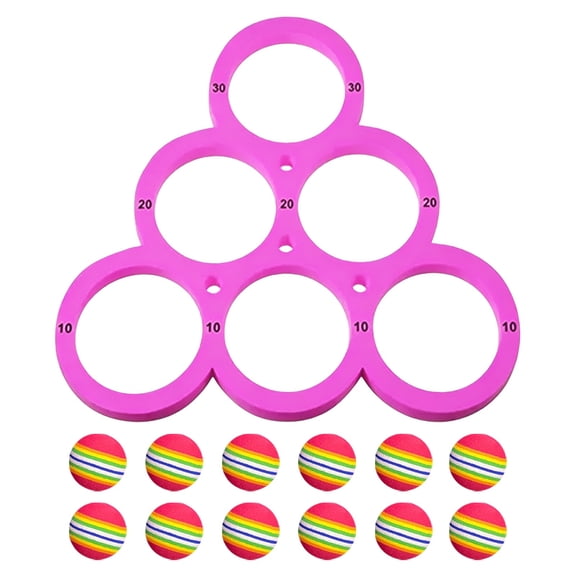 Toss Ring Game Set, Plastic Ring Toss Game with 12Pcs Balls,Summer Swimming Pool Accessories, Indoor Outdoor Toss Game, Backyard Party Game Set for Family Gatherings