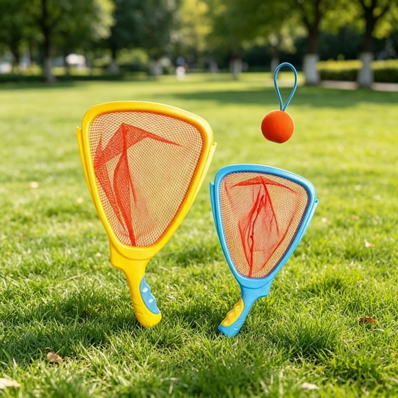 Toss and Catch Ball Game Outdoor Sports Paddle Set for Backyard Beach Interactive Waterproof Racket Game for Adults Family Fun 12 Inch