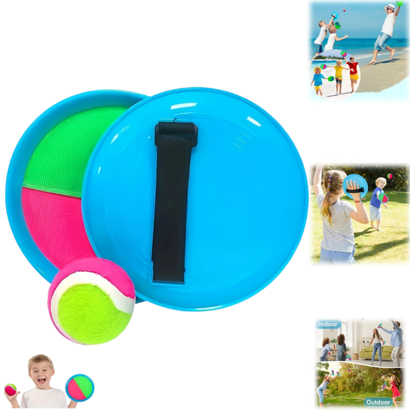 Toss and Catch Game Set with 2 Paddles 1 Ball, Kids Outdoor Yard Beach Toys, Ball Catch Paddle Games Ideal Kids Birthday Gift