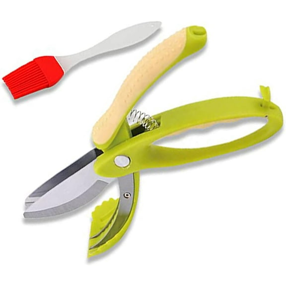 Toss and Chop Salad Tongs,Salad Chopper Tool,Heavy Duty Kitchen Salad Scissors,Multifunction Double Blade Salad Cutting Tool,Green Salad Scissor
