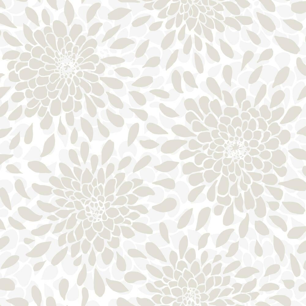 Beige Floral Self-Adhesive Vinyl Peel & Stick Wallpaper Roll