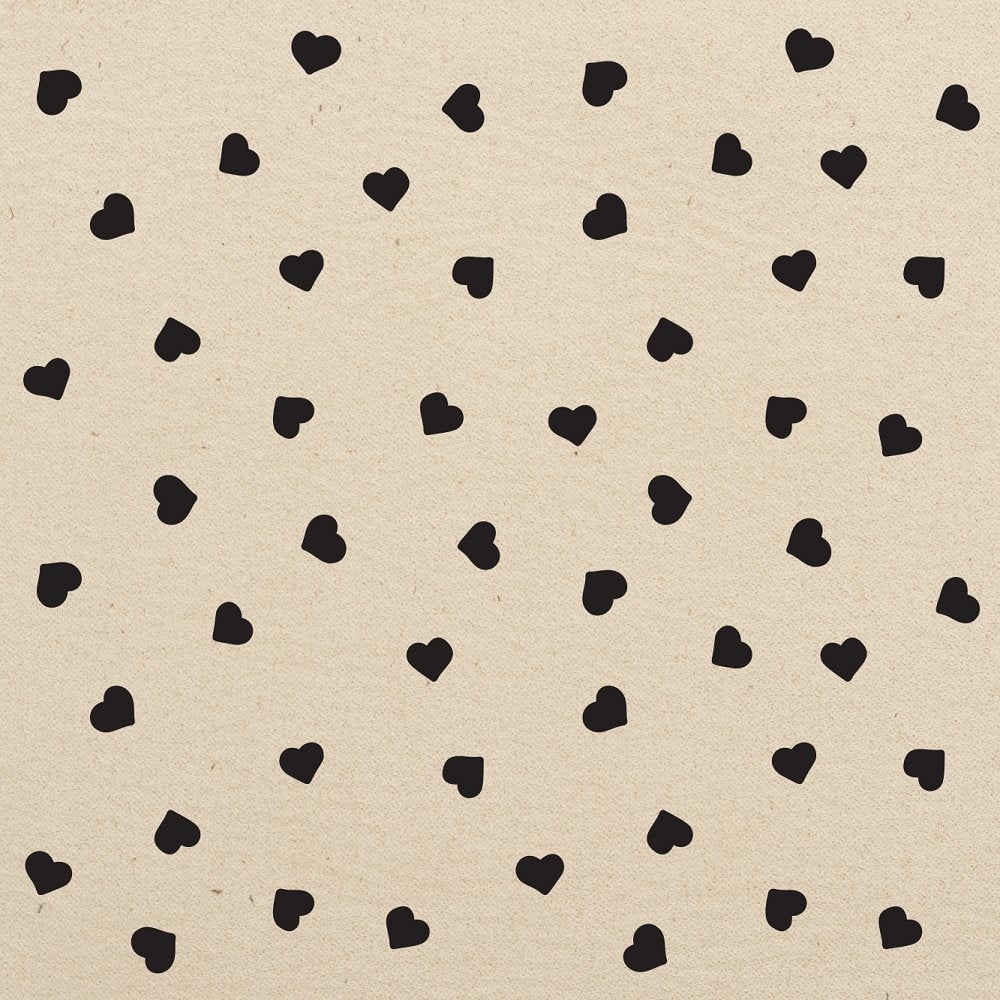 Tossed Hearts Natural 100 Cotton Canvas Fabric