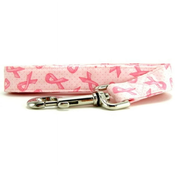 Tossed Pink Ribbon Dog Leash - Size - Large