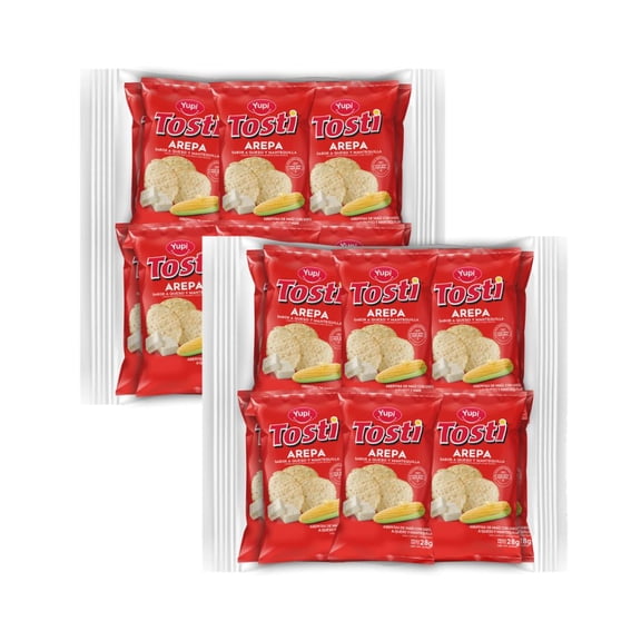 Tosti Arepas (2 pcks- 12 count per pck 24 Total) is an Arepa Colombian snacks Cheese and Butter Corn Snacks colombian snack online mekato colombiano Colombian food products