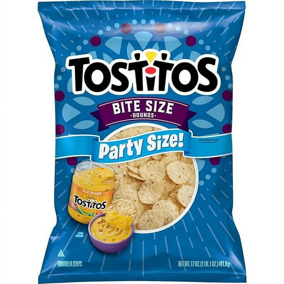 2 Pack Tostitos Bite Size Rounds Party Size, 17 Oz