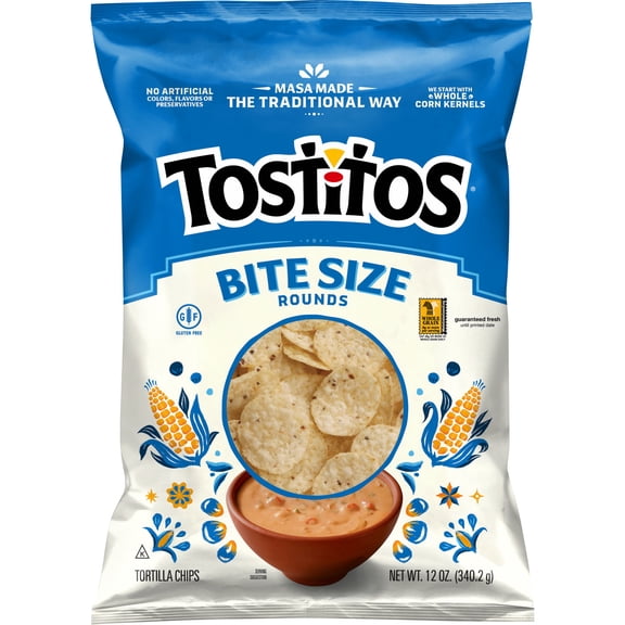 Tostitos Bite Size Rounds Tortilla Chips, 12 oz Bag