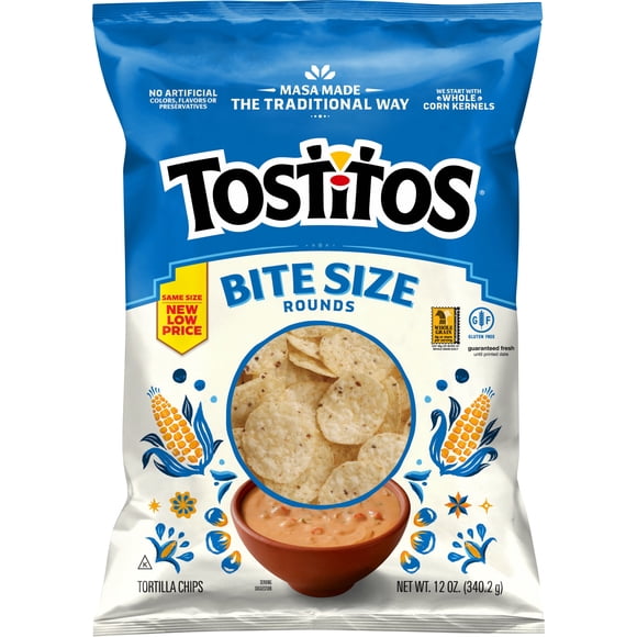 Tostitos Bite Size Rounds Tortilla Chips, 12 oz Bag