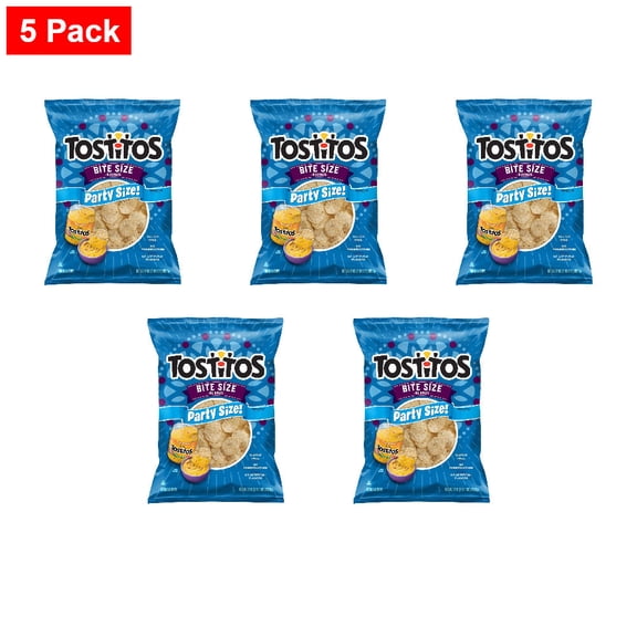 Tostitos Bite Size Rounds Tortilla Chips Party Size 17 oz - 5 Pack