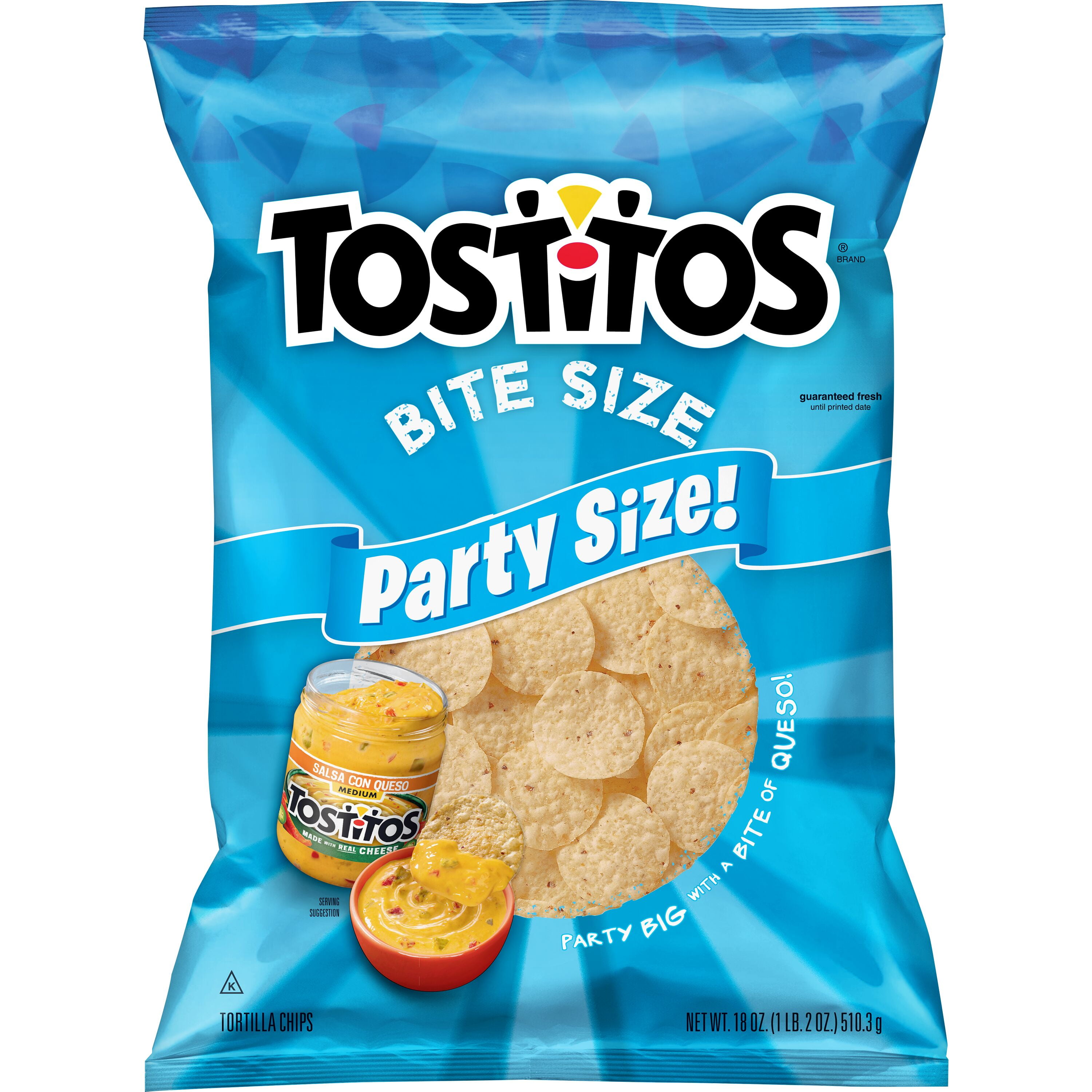 Tostitos Bite Size Tortilla Chips Party Size Snack Chips, 18 Ounce Bag -  Walmart.com