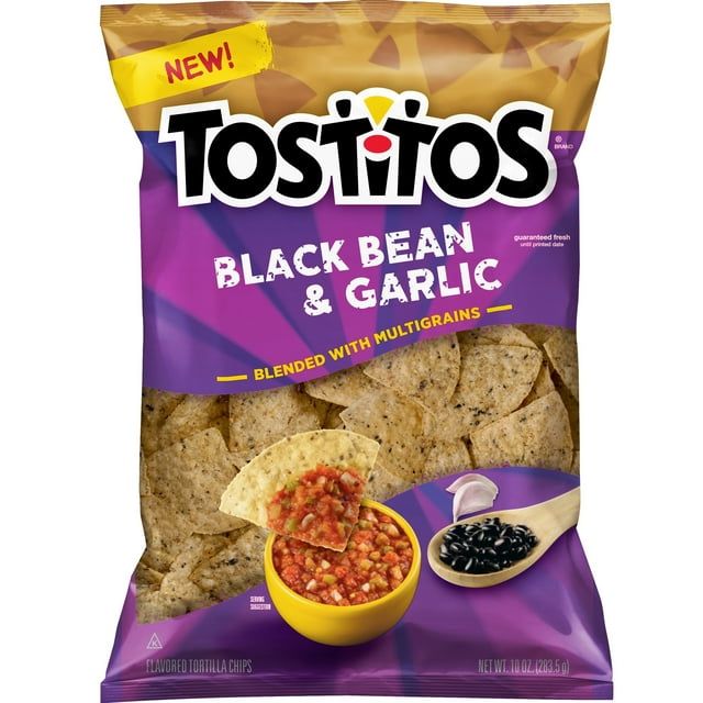 Tostitos Black Bean & Garlic Flavored Tortilla Chips, 10 Oz.