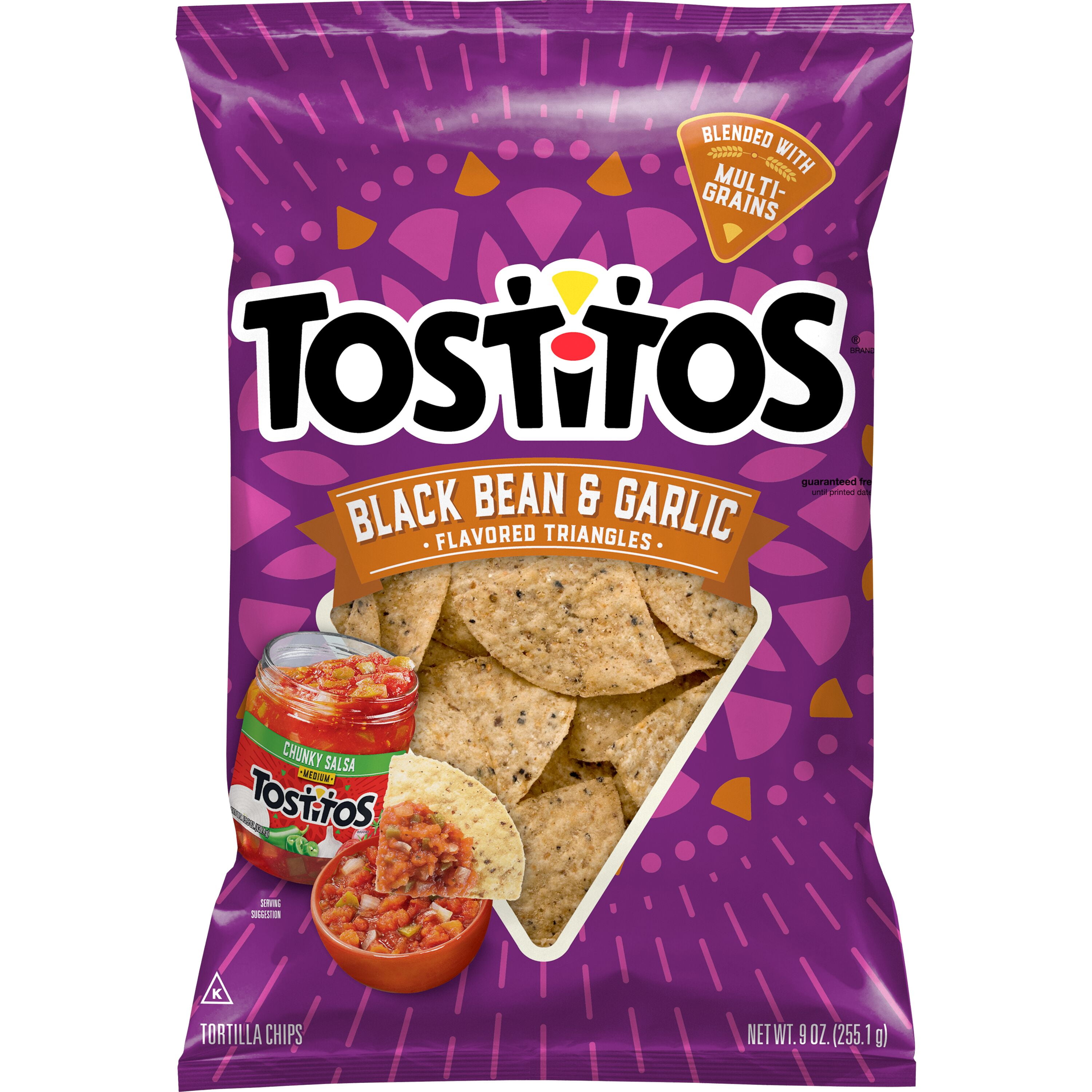 Tostitos Black Bean and Garlic Flavored Tortilla Chips, 9 oz Bag
