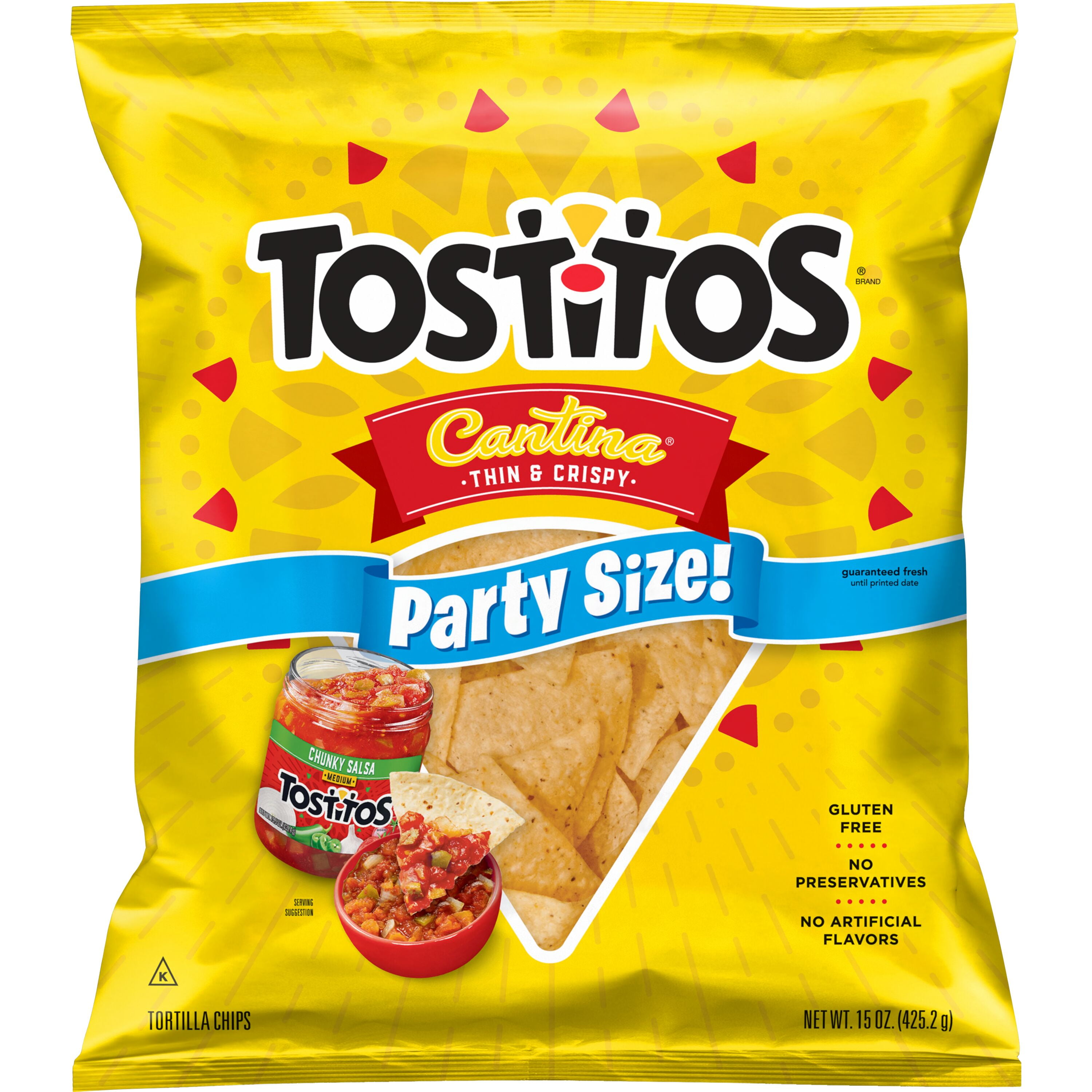 Tostitos Cantina Thin and Crispy Tortilla Chips, Party Size, 15 oz Bag