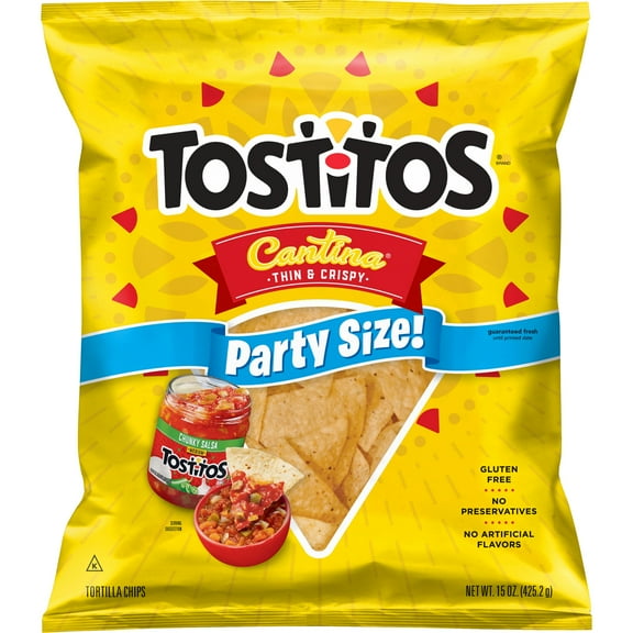 Tostitos Cantina Thin and Crispy Tortilla Chips, Party Size, 15 oz Bag