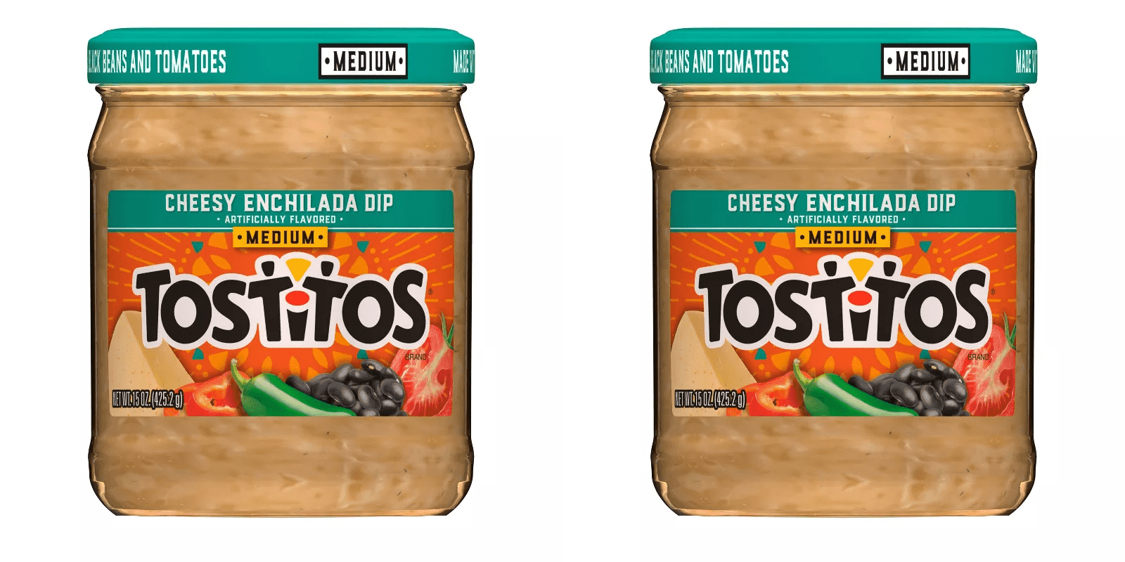 Tostitos Cheesy Enchilada Dip - 15oz PACK OF 2, Tostitos Cheesy Enchilada Dip, Mexican Dip, Cheese Dip, Savory Dip, Tostitos Dip
