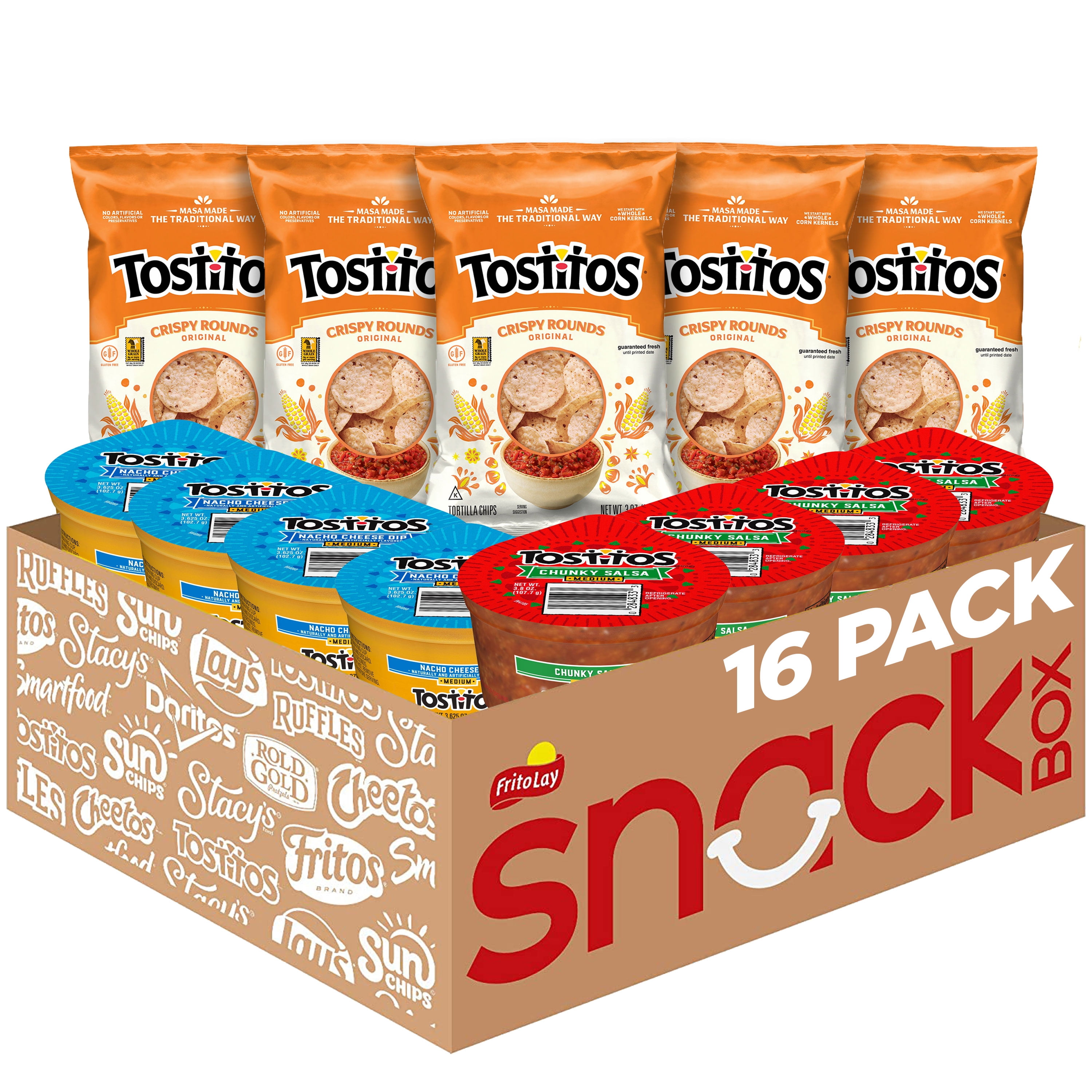 Tostitos Chips & Salsa Variety Pack, Bags and Dips, 16 Count