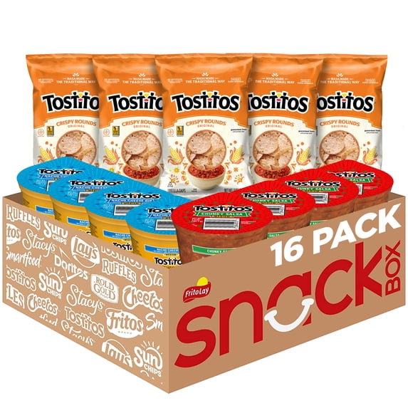 Tostitos Chips & Salsa Variety Pack, Bags and Dips, 16 Count