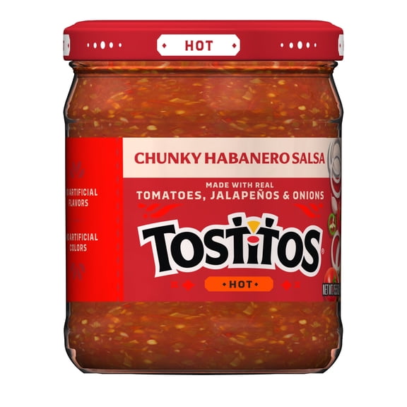 Tostitos Chunky Habanero Salsa, No Artificial Colors, No Artificial Flavors, 15.5 oz Jar
