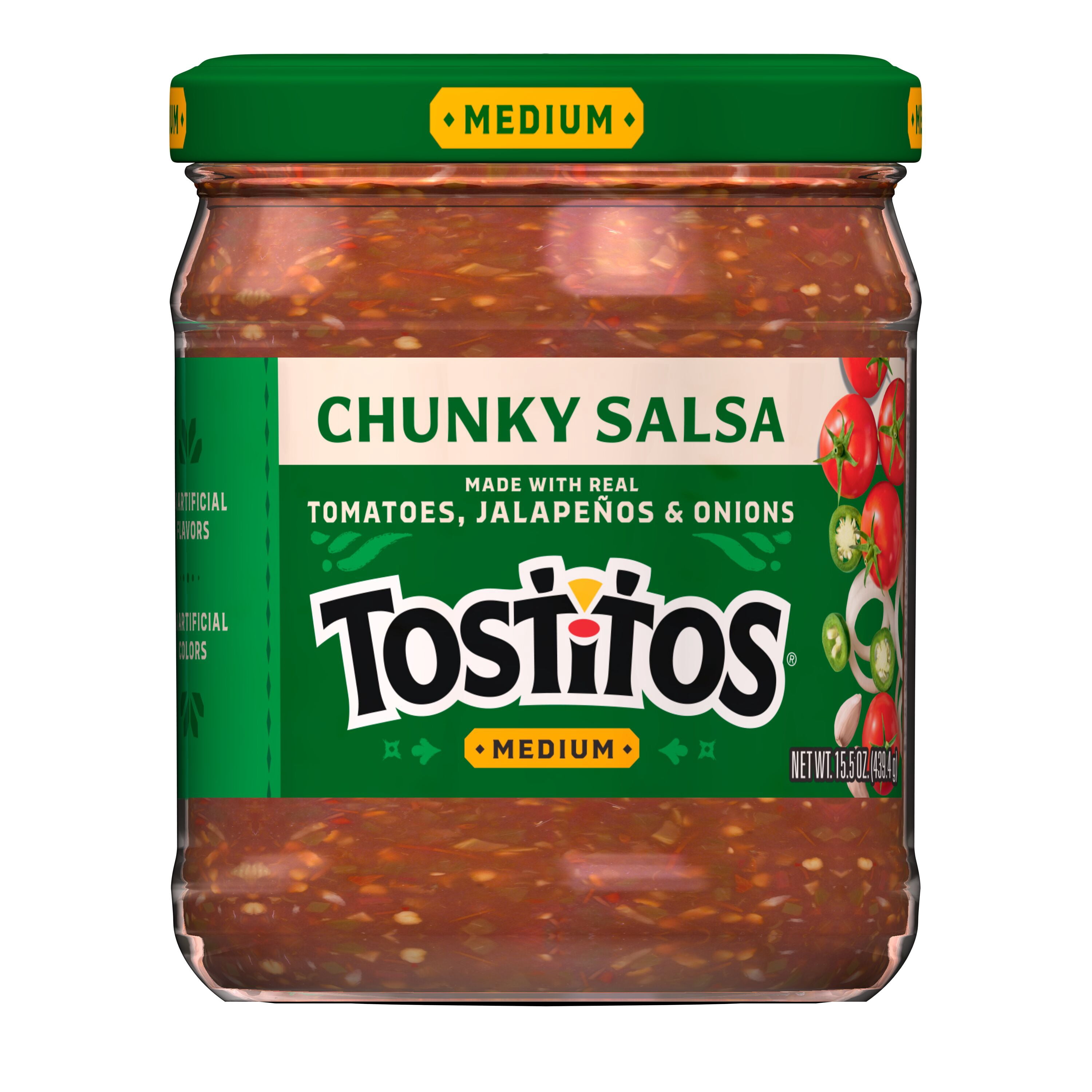 Tostitos, Chunky Salsa, 15.5 oz Jar, Medium, Ideal for Parties