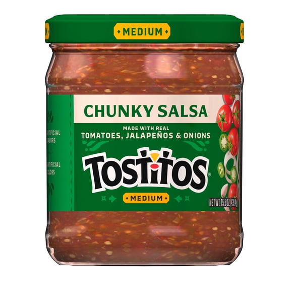 Tostitos Medium Chunky Salsa, No Artificial Colors, No Artificial Flavors, 15.5 oz Jar