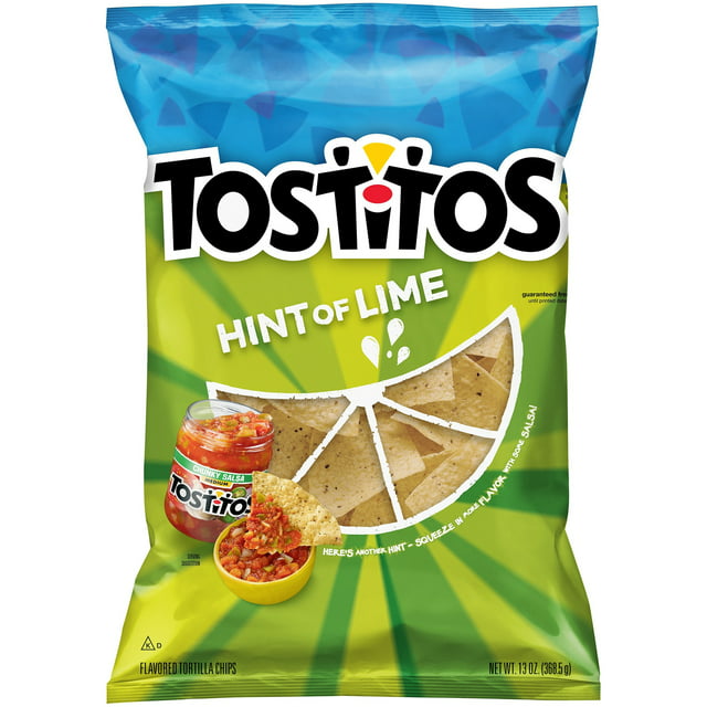 Tostitos Hint of Lime Flavored Tortilla Chips, 13 oz Bag