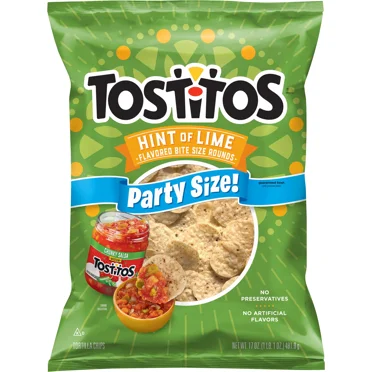 Tostitos Hint of Lime Flavored Tortilla Chips, 17 oz Bag