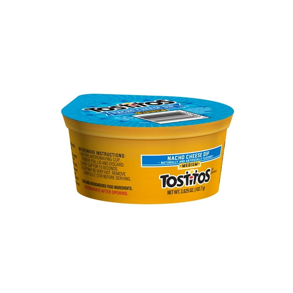 Tostitos Medium Nacho Cheese Flavored Cheese Dip & Spread, Shelf-Stable, 3.625 oz Cup