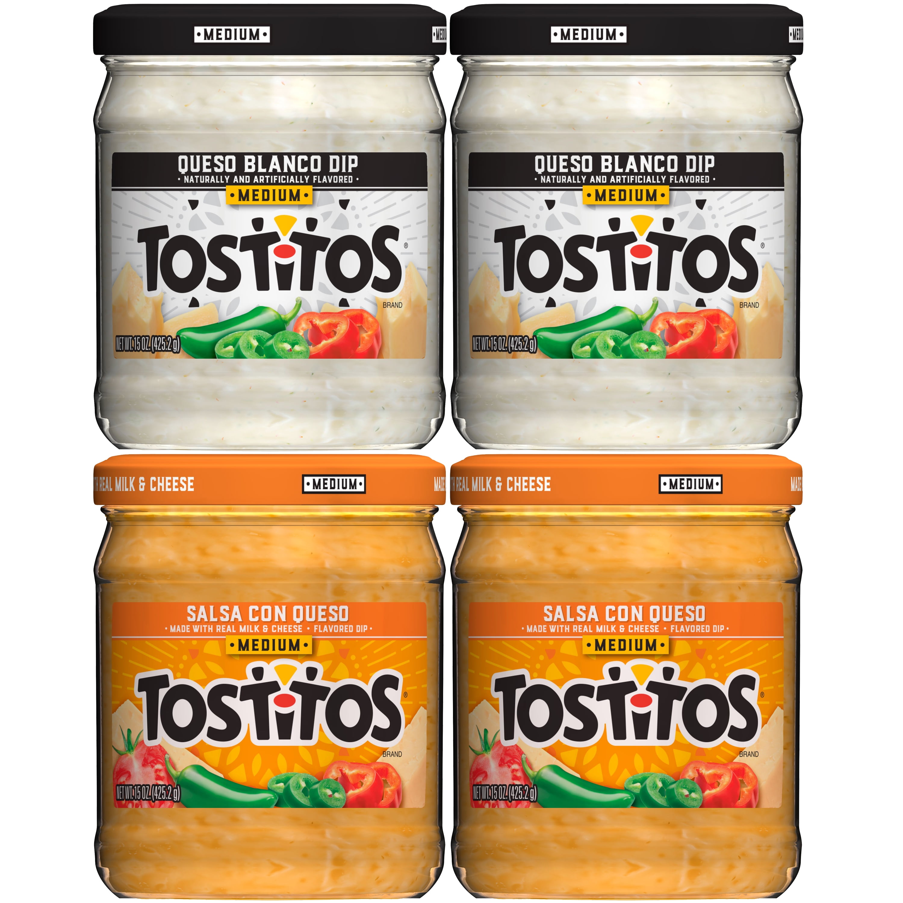 Tostitos Queso Variety Pack, 15 oz Glass Jars, 4 Pack - Walmart.com