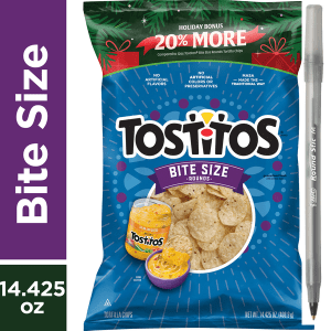 Tostitos Regular Bite Size Rounds Bonus Tortilla Chips with pan