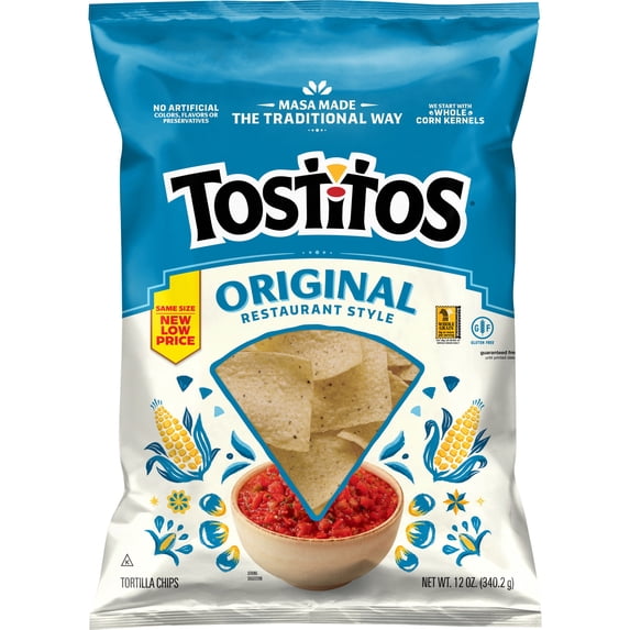 Tostitos Restaurant Style Original Tortilla Chips, 12 oz Bag