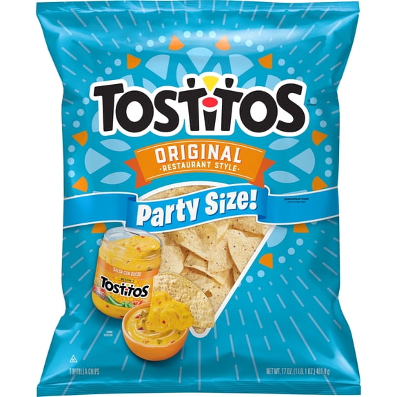 (4 Pack) Tostitos Restaurant Style Original Tortilla Chips, 17 oz Bag