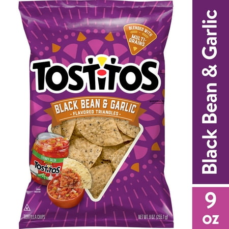 product image of Tostitos Rounds Tortilla Chips Black Bean & Garlic, 9 oz