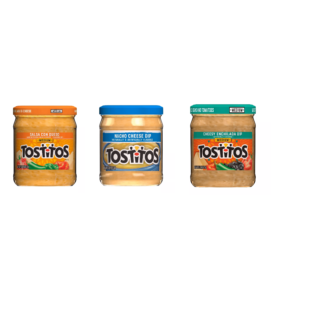 Tostitos Salsa Con Queso Medium Dip - 15oz - Tostitos Nacho Cheese Dip - 15.75oz - Tostitos Cheesy Enchilada Dip - 15oz PACK OF 1