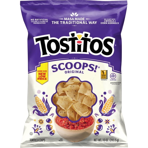 Tostitos Scoops Original Tortilla Chips, 10 oz Bag