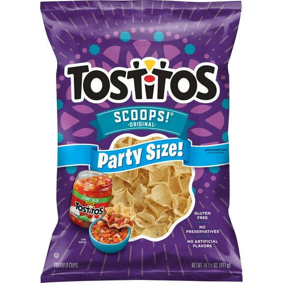 Tostitos Scoops! Party Size Tortilla Chips, 14.5 oz Bag(pack of 6)