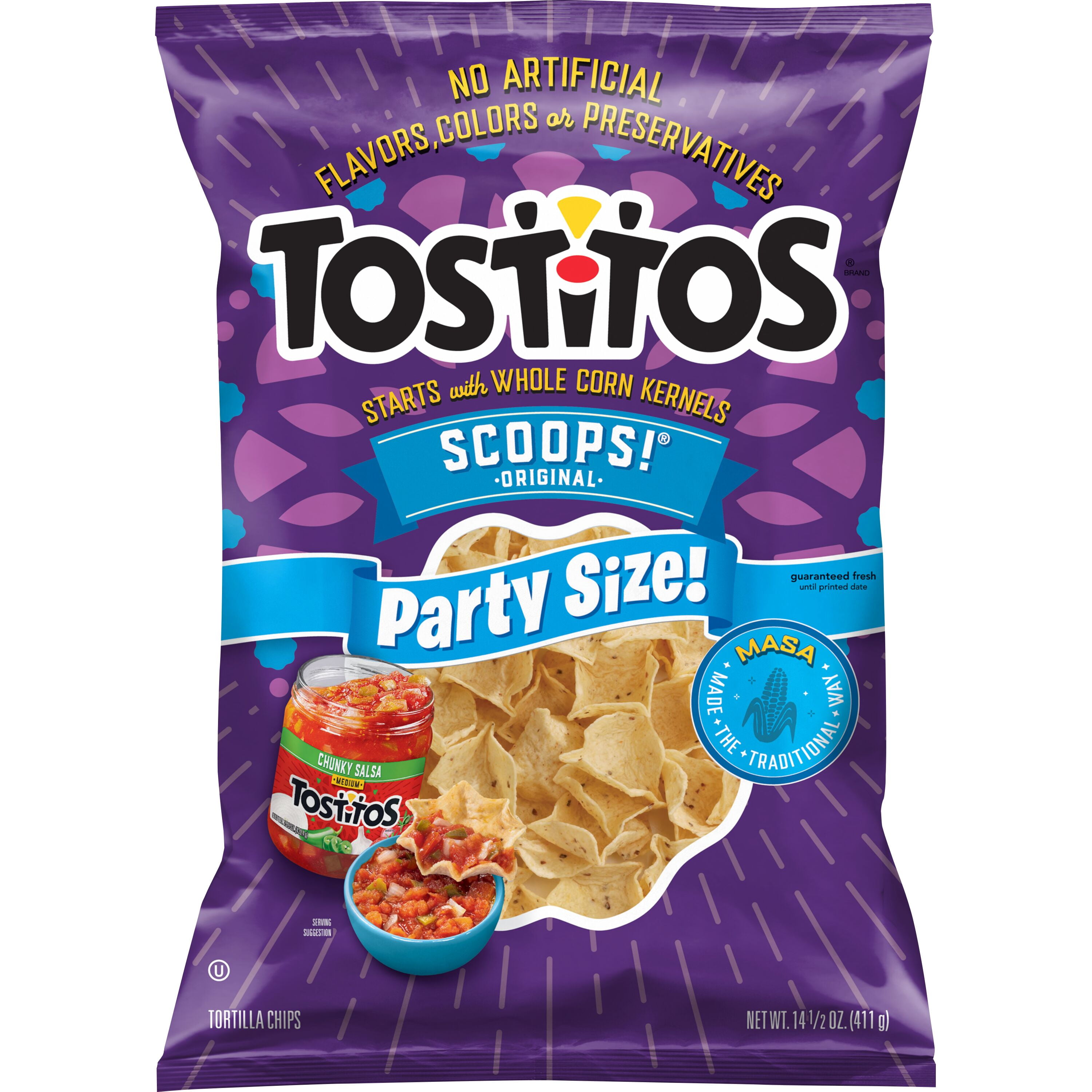 Tostitos Scoops! Party Size Tortilla Chips, 14.5 oz Bag