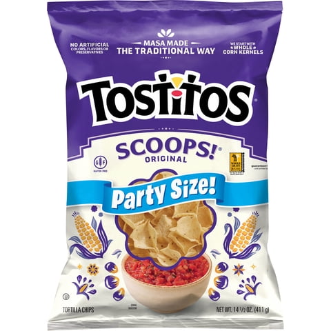 Tostitos Scoops! Party Size Tortilla Chips, 14.5 oz Bag