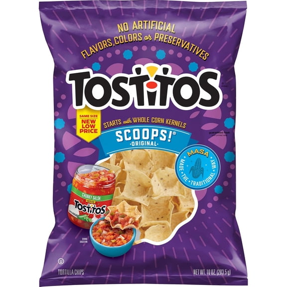 Tostitos Scoops Tortilla Chips, 10oz Bag ( PACK OF 2 )